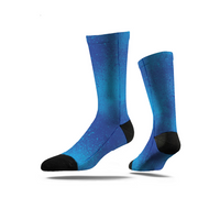 Premium Ombre Electric Blue Crew Socks