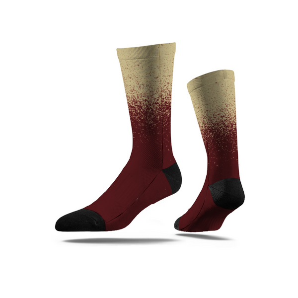 Premium Gold and Garnet Ombre Crew Socks